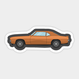 Chevy Camaro Illustration Orange Sticker